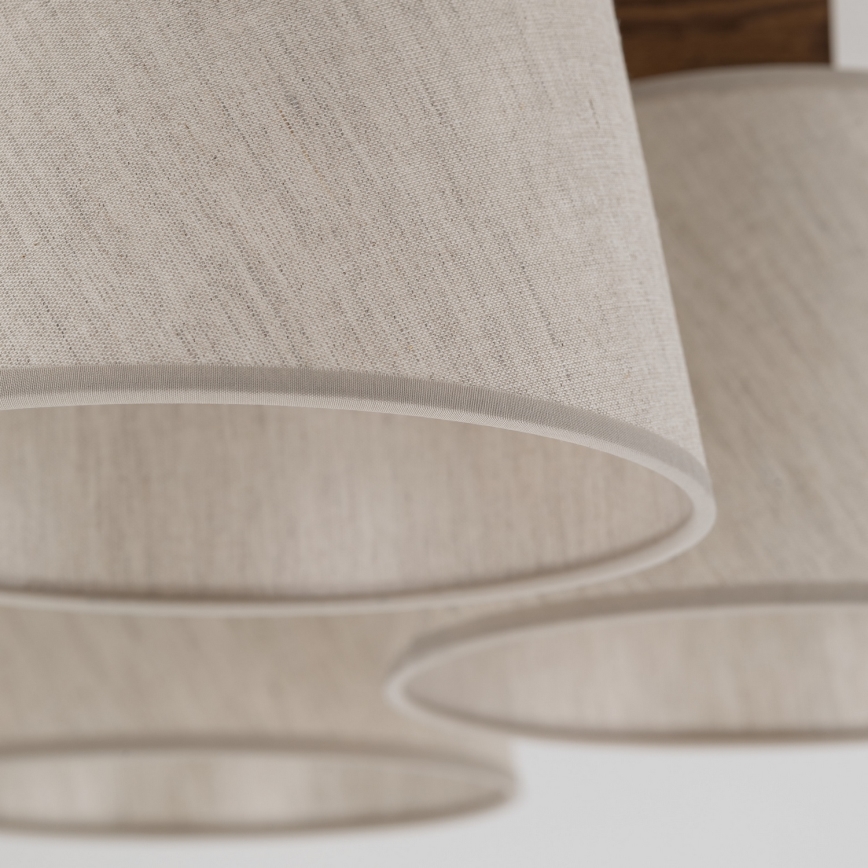 Brilagi - Pritrjen stropni lestenec LATTE 5xE27/15W/230V borovica/kremna