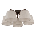 Brilagi - Pritrjen stropni lestenec LATTE 5xE27/60W/230V borovica/kremna