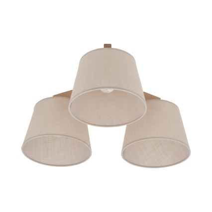 Brilagi - Pritrjen stropni lestenec LATTE SABIA 3xE27/60W/230V borovina/bež