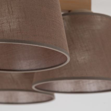 Brilagi - Pritrjen stropni lestenec LATTE SABIA 5xE27/15W/230V borovica/rjava