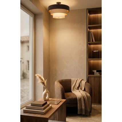 Brilagi - Pritrjen stropni lestenec LUNETA 1xE27/60W/230V, premer 40 cm, rjava/bež/kremna