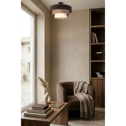 Brilagi - Pritrjen stropni lestenec LUNETA 1xE27/60W/230V, premer 40 cm, rjava/bež/kremna