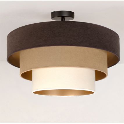 Brilagi - Pritrjen stropni lestenec LUNETA 1xE27/60W/230V, premer 40 cm, rjava/bež/kremna