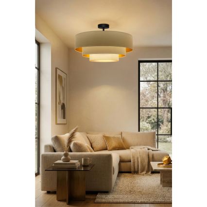 Brilagi - Pritrjen stropni lestenec LUNETA 3xE27/60W/230V Ø 80 cm kremna/zlata
