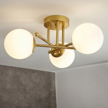 Brilagi - Pritrjen stropni lestenec MALIVA 3xE14/15W/230V zlata/bela