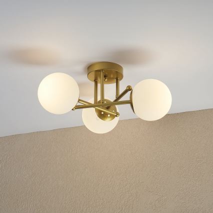 Brilagi - Pritrjen stropni lestenec MALIVA 3xE14/15W/230V zlata/bela