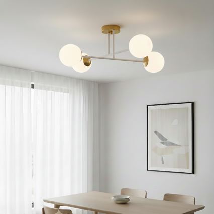 Brilagi - Pritrjen stropni lestenec MALIVA 4xE14/15W/230V zlata/bela