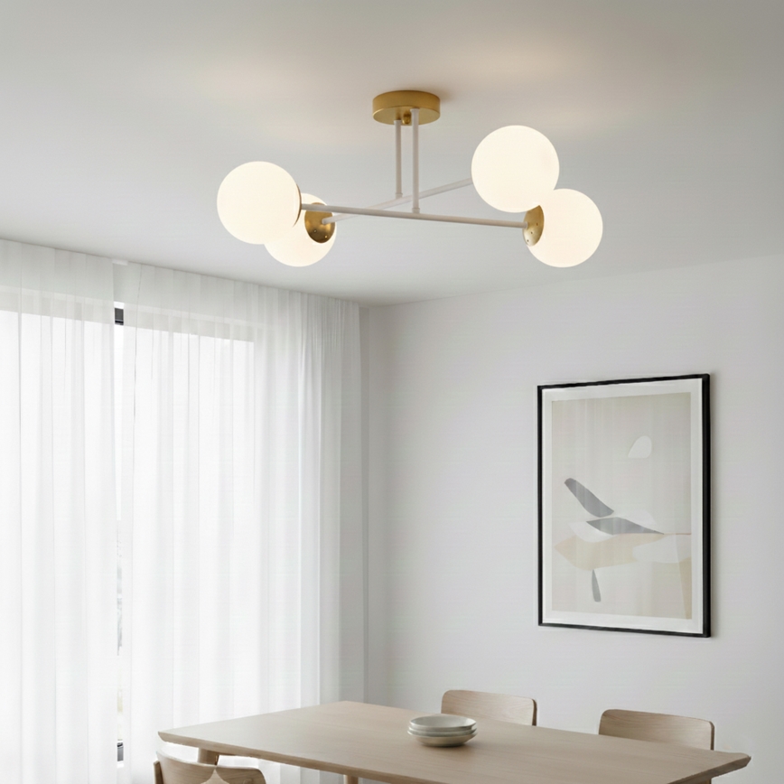 Brilagi - Pritrjen stropni lestenec MALIVA 4xE14/15W/230V zlata/bela