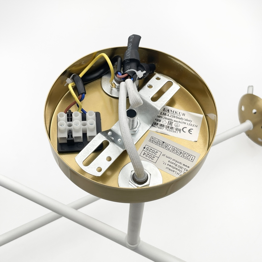 Brilagi - Pritrjen stropni lestenec MALIVA 4xE14/15W/230V zlata/bela