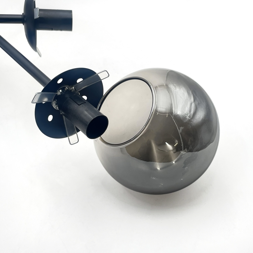 Brilagi - Pritrjen stropni lestenec MALIVA 6xE14/15W/230V črna/dimljena