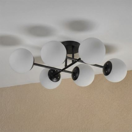 Brilagi - Pritrjen stropni lestenec MALONY 6xE14/20W/230V črna