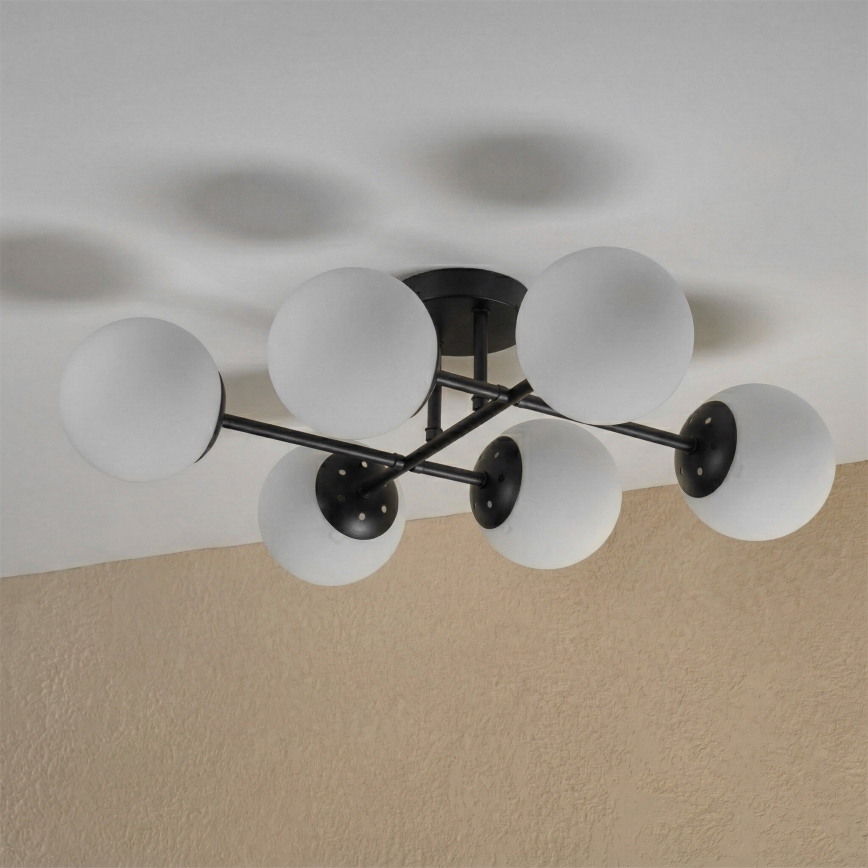 Brilagi - Pritrjen stropni lestenec MALONY 6xE14/20W/230V črna