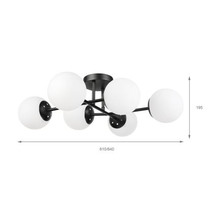 Brilagi - Pritrjen stropni lestenec MALONY 6xE14/20W/230V črna