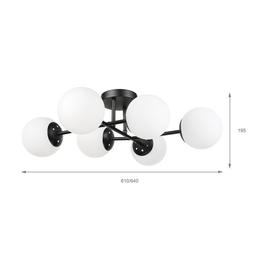 Brilagi - Pritrjen stropni lestenec MALONY 6xE14/20W/230V črna