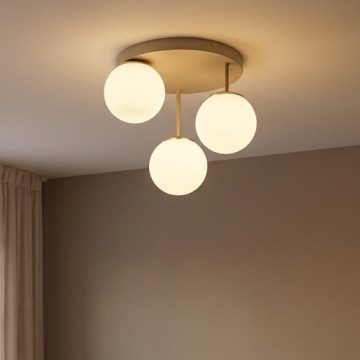 Brilagi - Pritrjen stropni lestenec MILO ECRU 3xE27/60W/230V bež/zlata