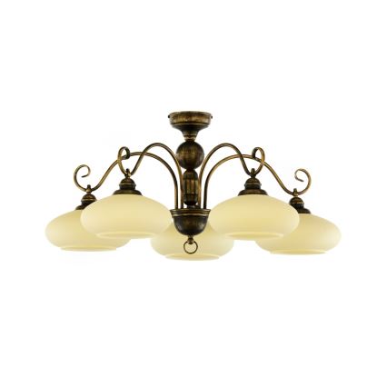 Brilagi - Pritrjen stropni lestenec MOLLERO 5xE27/15W/230V, Ø 84 cm, bronza/patina