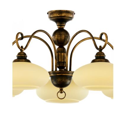 Brilagi - Pritrjen stropni lestenec MOLLERO 5xE27/15W/230V, Ø 84 cm, bronza/patina