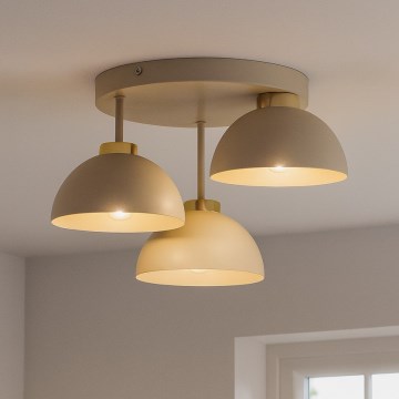 Brilagi - Pritrjen stropni lestenec MOON 3xE27/60W/230V bež/zlata