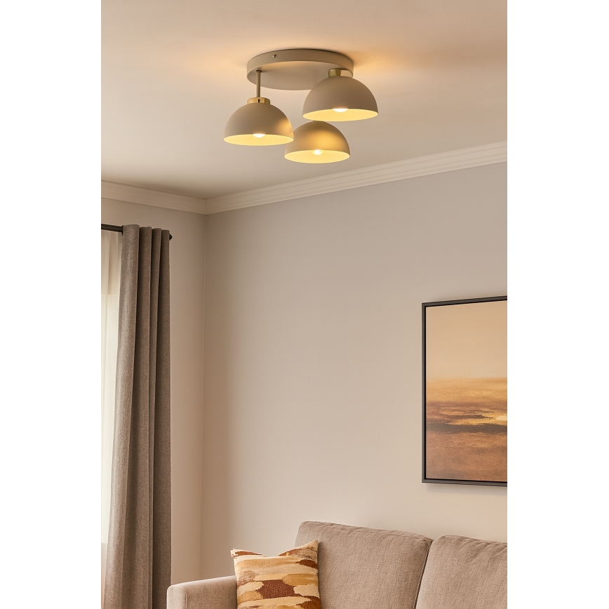 Brilagi - Pritrjen stropni lestenec MOON 3xE27/60W/230V bež/zlata