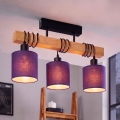 Brilagi - Pritrjen stropni lestenec NUBILA 3xE27/60W/230V borovica/vijolična