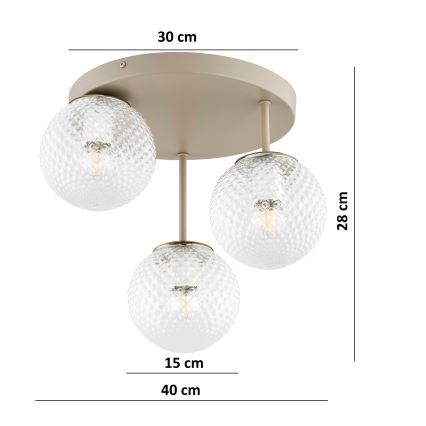 Brilagi - Pritrjen stropni lestenec STELLA 3xE27/60W/230V bež/zlata