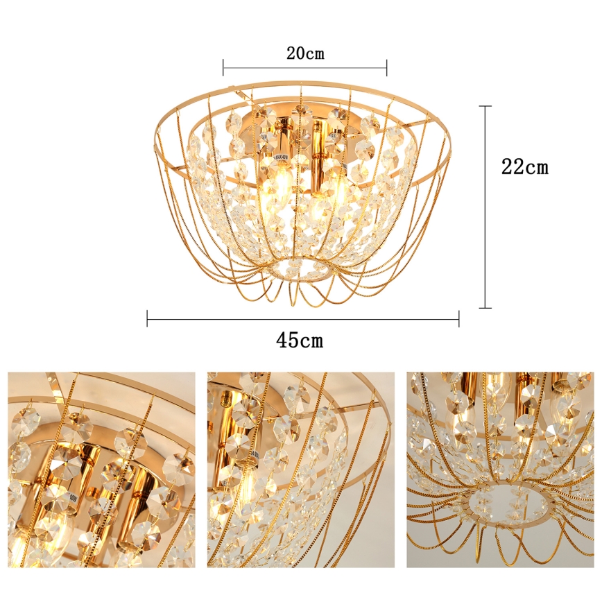 Brilagi - Pritrjen stropni lestenec VASTERAS, 4xE14/40W/230V, premer 45 cm