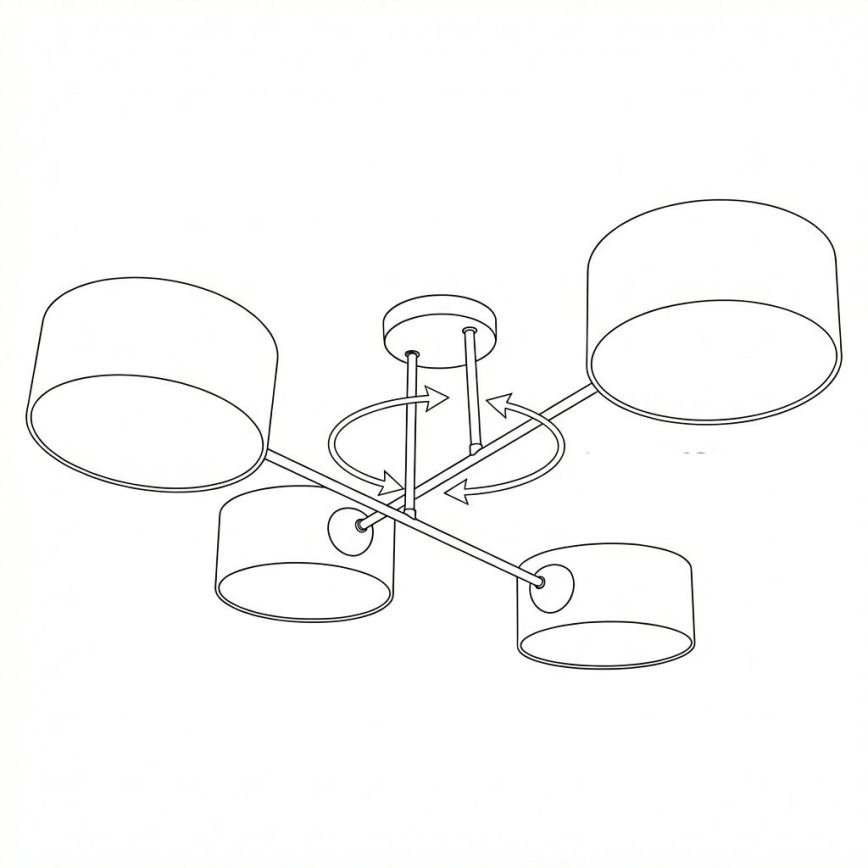 Brilagi - Pritrjen stropni lestenec VIRGO 4xE14/40W/230V bež/črna
