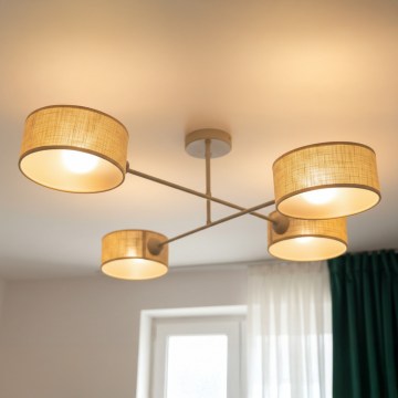 Brilagi - Pritrjen stropni lestenec VIRGO, 4xE14/40W/230V, bež/zlata