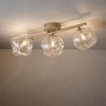 Brilagi - Pritrjen stropni lestenec VULCANO 3xG9/8W/230V bež/zadimljeno bež