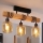 Brilagi - Pritrjen stropni lestenec WOOD GLASS 3xE27/60W/230V bor/črna/dimna rjava