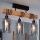 Brilagi - Pritrjen stropni lestenec WOOD GLASS 3xE27/60W/230V borovica/črna/dimno siva