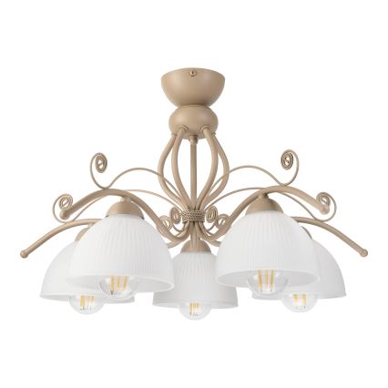 Brilagi - Pritrjena stropna svetilka ANTICO MODERN 5xE27/60W/230V bež