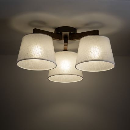 Brilagi - Pritrjena stropna svetilka LATTE 3xE27/60W/230V borovica/bež
