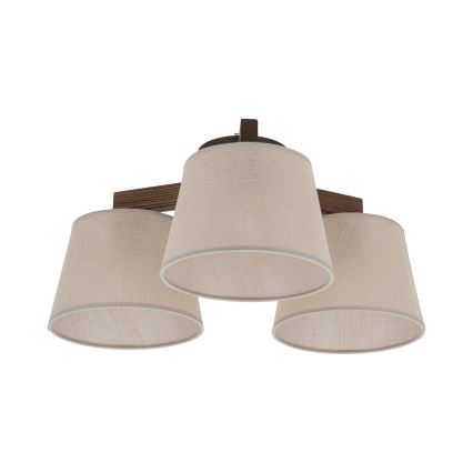 Brilagi - Pritrjena stropna svetilka LATTE 3xE27/60W/230V borovica/bež