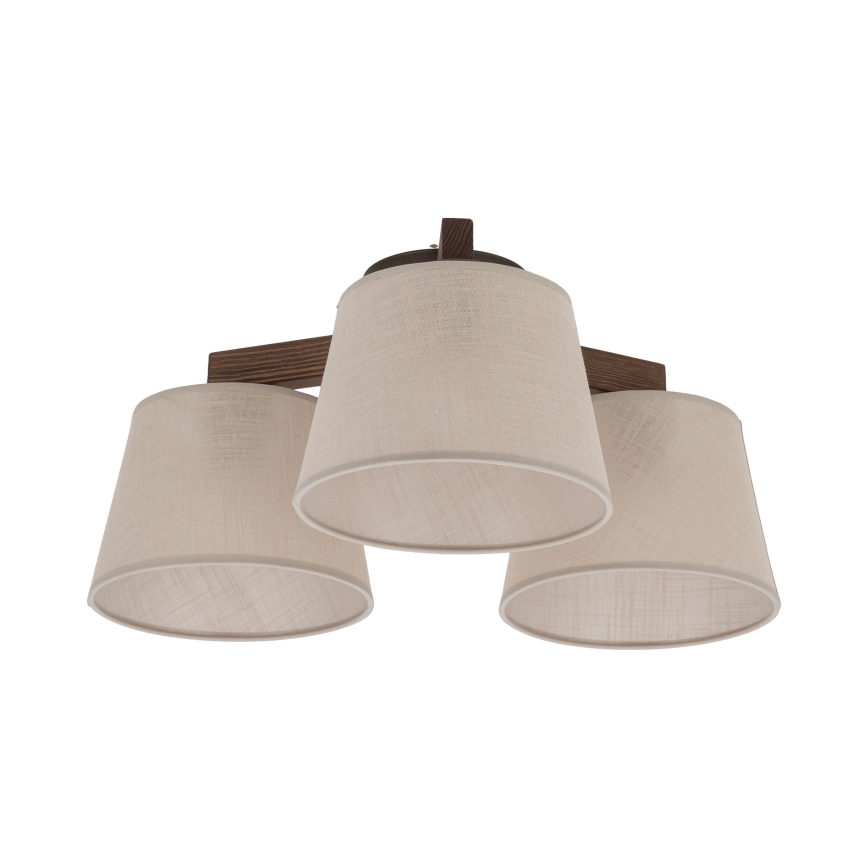 Brilagi - Pritrjena stropna svetilka LATTE 3xE27/60W/230V borovica/bež