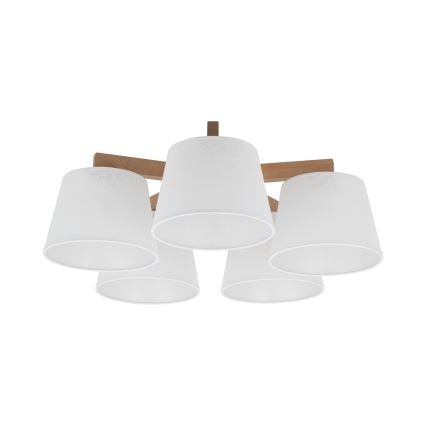 Brilagi - Pritrjena stropna svetilka LATTE SABIA 5xE27/15W/230V borovica/bela