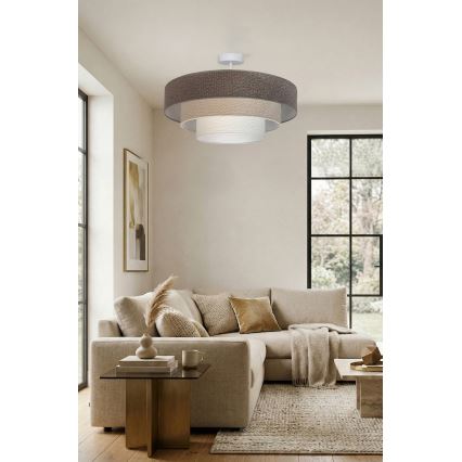 Brilagi - Pritrjena stropna svetilka LUNETA 3xE27/60W/230V premer 80 cm siva/kremna/bela