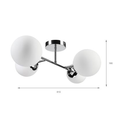 Brilagi - Pritrjena stropna svetilka MALONY 4xE14/20W/230V sijajni krom