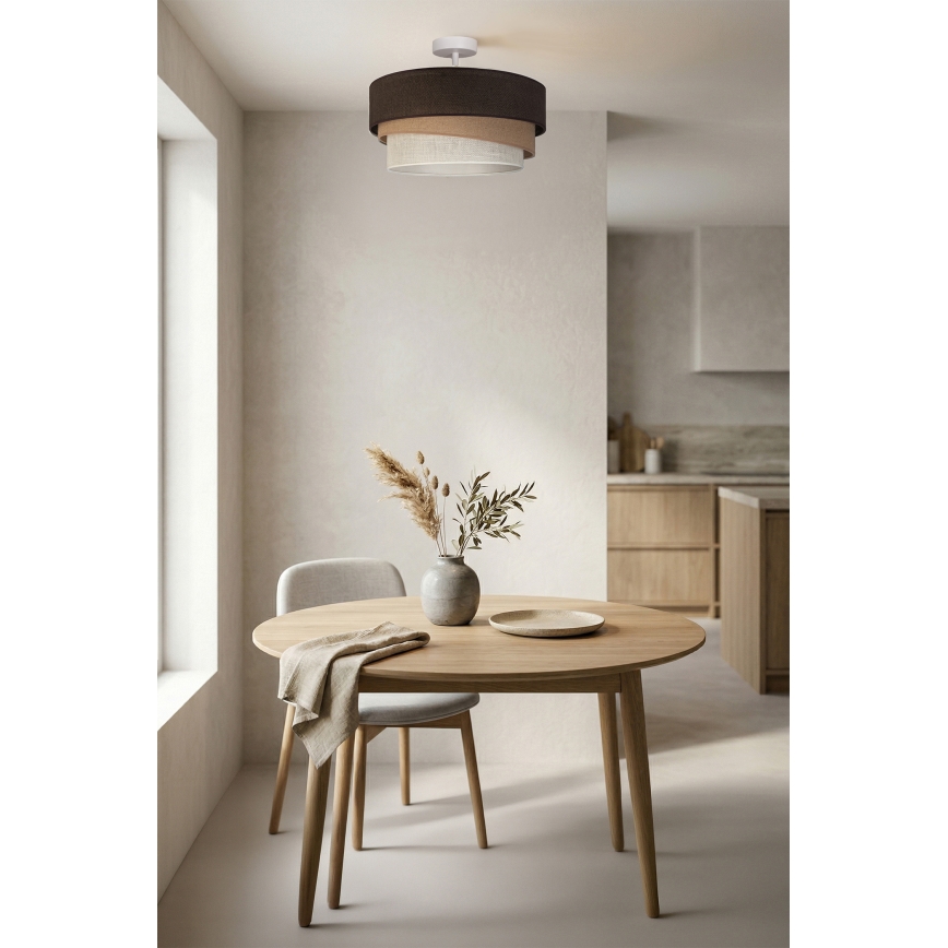 Brilagi - Pritrjena stropna svetilka TRIO 1xE27/60W/230V Ø 40 cm rjava/bež/bela