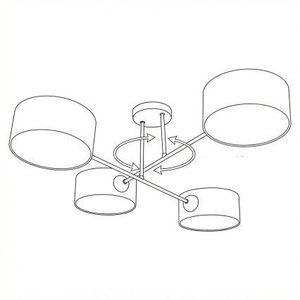 Brilagi - Pritrjena stropna svetilka VIRGO 4xE14/40W/230V kremna/črna