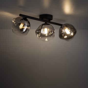 Brilagi - Pritrjena stropna svetilka VULCANO 3xG9/8W/230V črna/dimno črna