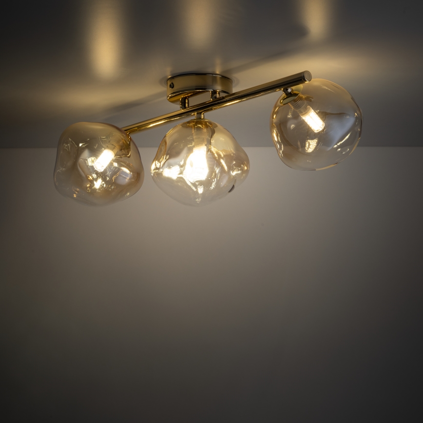 Brilagi - Pritrjena stropna svetilka VULCANO 3xG9/8W/230V zlata/dimno bež