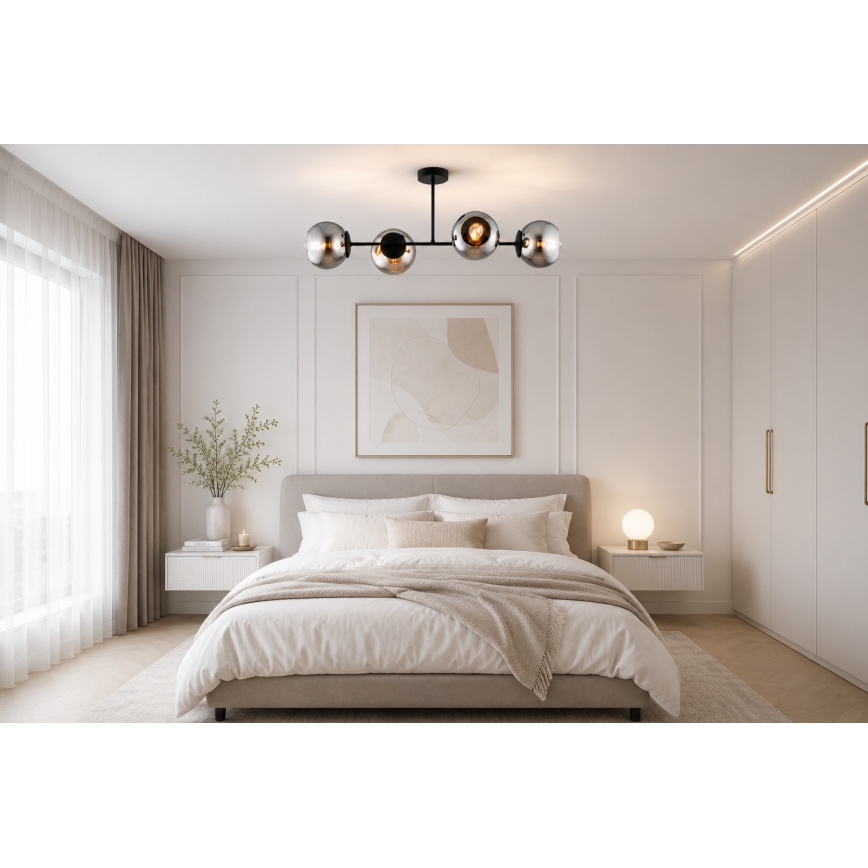 BRILAGI - Pritrjeni stropni lestenec DIOR 4xE27/60W/230V črna/dimno siva