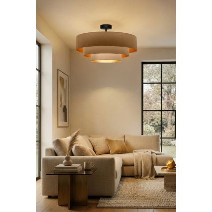 Brilagi - Pritrjeni stropni lestenec LUNETA 3xE27/60W/230V, premer 80 cm, bež/zlata