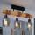 Brilagi - Pritrjeni stropni lestenec WOOD GLASS 3xE27/60W/230V borov les/črna/dimno siva