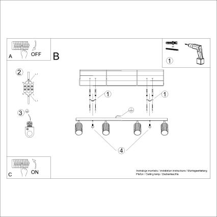 Brilagi - Reflektor CRESTO 4xGU10/10W/230V krem barva