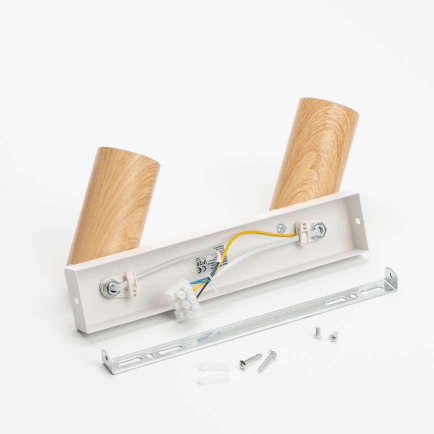 Brilagi - Reflektor SELE 2xGU10/30W/230V bela/hrastov dekor
