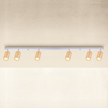 Brilagi - Reflektor SELE 6xGU10/30W/230V bela/hrastov dekor