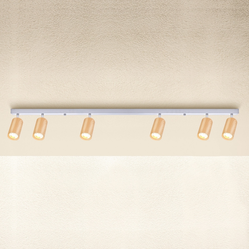 Brilagi - Reflektor SELE 6xGU10/30W/230V bela/hrastov dekor