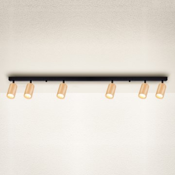 Brilagi - Reflektor SELE 6xGU10/30W/230V črna/hrastov dekor